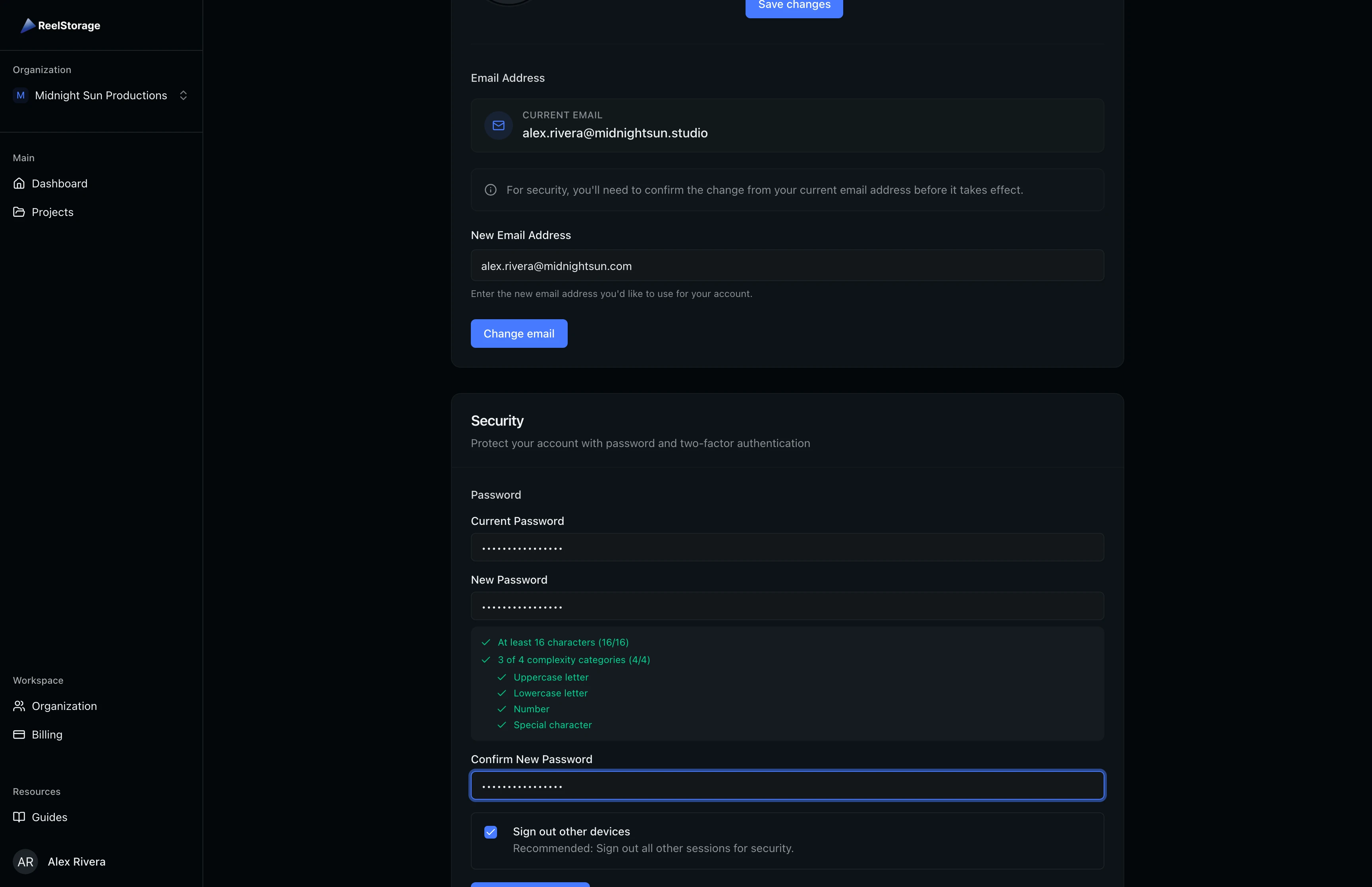 Two-Factor Authentication subsection showing the Not enabled badge and the Enable button