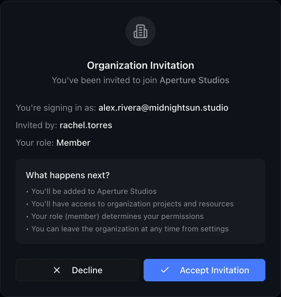 Close-up view of the invitation card showing all details at a glance